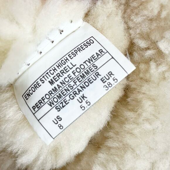 Merrell Suede Boots Mid Calf Winter Two Tone Faux Fur Lined 8 Brown - Picture 11 of 13